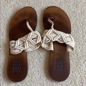 Billabong Brown & Cream Braided Sandals